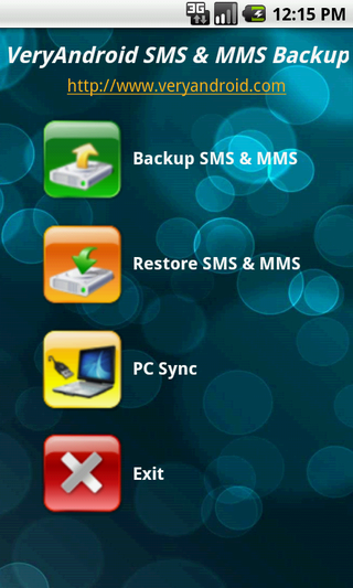 Restore Android SMS and MMS with VeryAndroid SMS & MMS Backup
