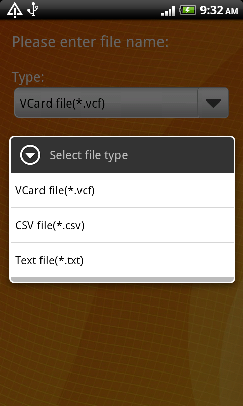 save contacts from Android to CSV
