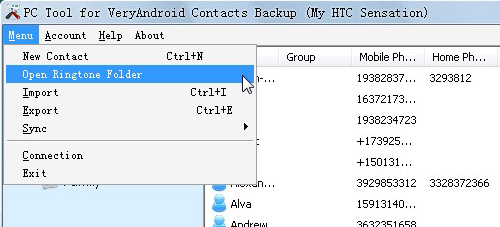 set ringtone for android contacts on computer