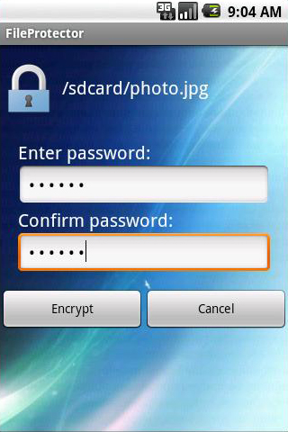 VeryAndroid File Protector screen shot