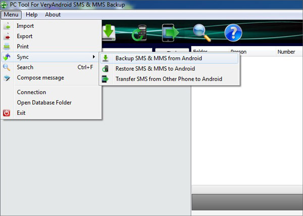 Connect Android to PC for SMS/MMS backup