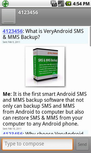 Restore Android SMS and MMS with VeryAndroid SMS & MMS Backup