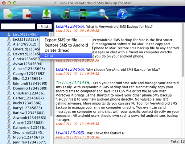 HHow to SMS chat on Mac with Mac PC Tool for VeryAndroid SMS Backup